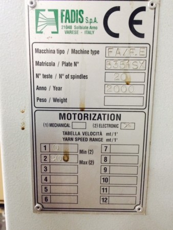  Cone to cone winder FADIS . - Second Hand Textile Machinery 2000 