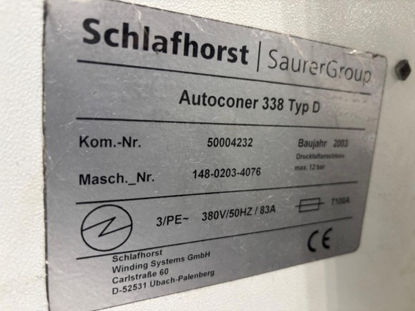  SCHLAFHORST 338 D Automatic winder - Second Hand Textile Machinery 2003 