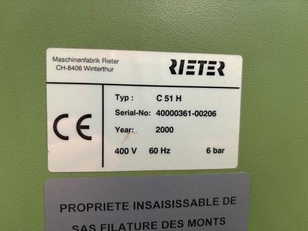  Cotton cards C51 RIETER - Second Hand Textile Machinery 2000/2001 