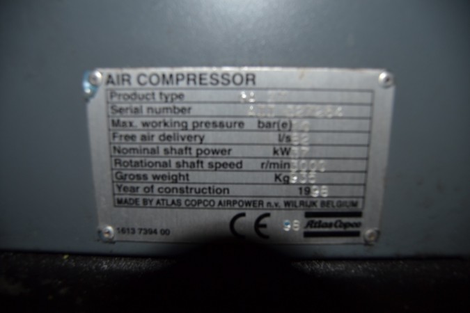  Compressor ATLAS COPCO GA37 - Second Hand Textile Machinery 1998 