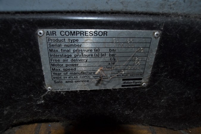  Compressor ATLAS COPCO GA55 - Second Hand Textile Machinery 1991 