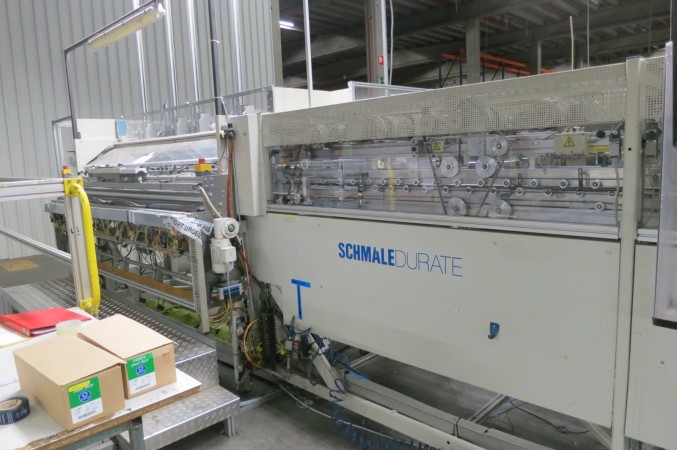  SCHMALE DURATE Cross cutting and cross hemming line for terry fabric - Second Hand Textile Machinery 1997 