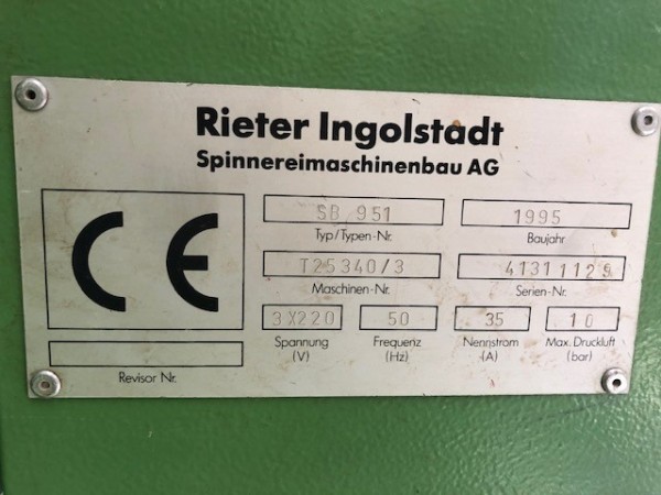  Etirage RIETER SB951  - Occasion 1995 