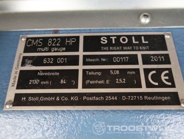  STOLL CMS 822 HP Flat knitting machine - Second Hand Textile Machinery 2011 