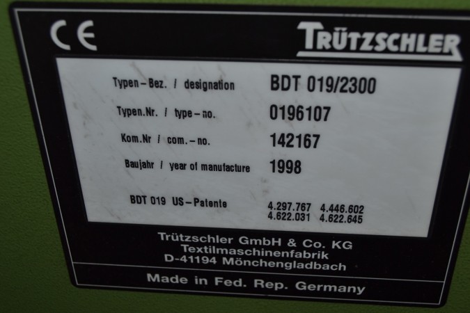  Complete TRUTZSCHLER preparation for cotton - Second Hand Textile Machinery 1998/2005 