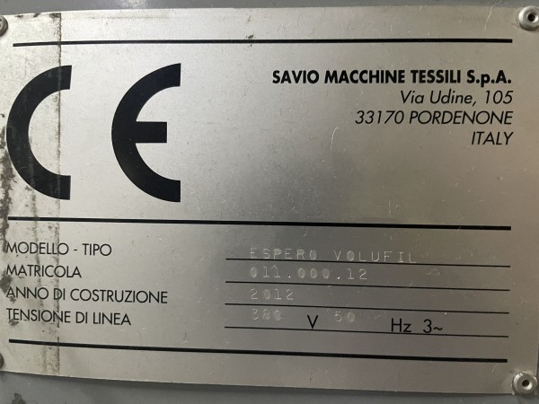   ESPERO VOLUFIL SAVIO SHRINKING MACHINE - Second Hand Textile Machinery 2012 